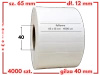 białe 65x12 mm etykiety FOLIOWE 4000 szt. gilza 40 mm termotransfer