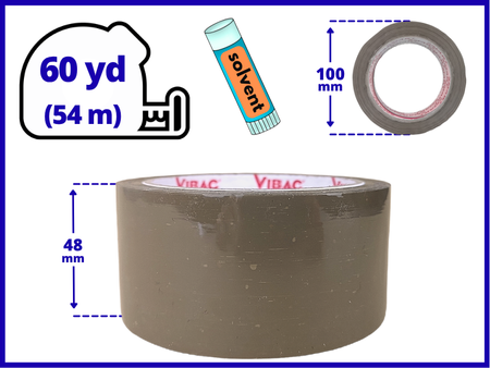 zgrzewka solvent 48mm x 66yd (60m) Vibac BRĄZOWA taśma klejąca 48/66 pakowa 6 sztuk