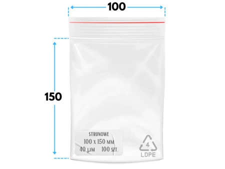 karton 100x150 mm torebki strunowe 1000 szt. woreczki (10x15 cm)