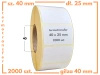 40x25 mm etykiety 2000 szt. gilza 40 samoprzylepne termotransferowe białe