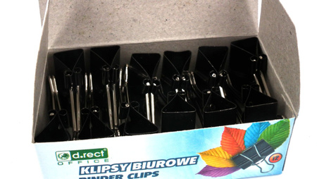 klipsy biurowe 25 mm 12 sztuk klipy spinacze