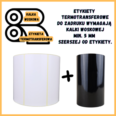 70x33 mm etykiety termotransferowe 3000 szt. gilza 40 samoprzylepne białe naklejki 70*33