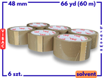 zgrzewka solvent 48mm x 66yd (60m) Vibac BRĄZOWA taśma klejąca 48/66 pakowa 6 sztuk