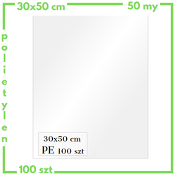 30x50 cm worki foliowe polietylenowe 300x500 mm 50-mik 100 sztuk