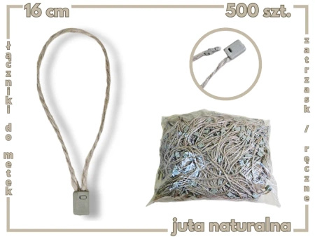  JUTOWE 500 szt EKO łączniki do metek ręczne plomby odzieżowe