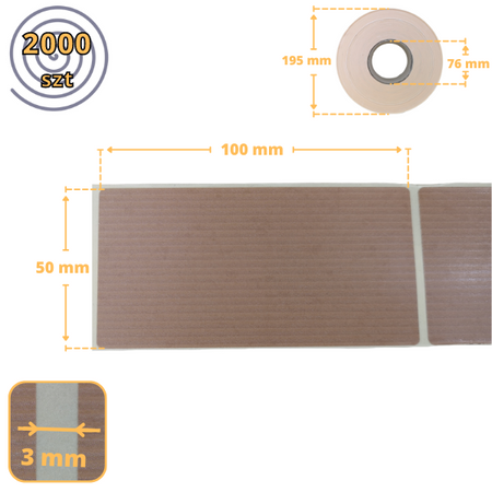 zx_ KRAFT imitacja 50x100 mm etykiety kolorowe 2000 szt