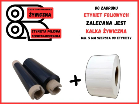 85x74 OUT kalka ŻYWICZNA taśma termotransferowa żywica 85 mm 74 m czarna