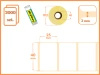 40x25 mm etykiety 2000 szt. gilza 40 samoprzylepne termotransferowe białe