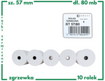 Rolki termiczne 57x80 do kasy fiskalnej 5 szt. 57mm / 80mb