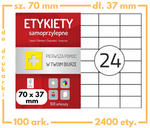 Etykiety 70x37 mm na arkuszach A4 - 2400 etykiet samoprzylepnych uniwersalnych do drukarek biurowych