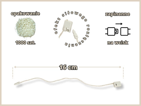 ECRU 1000 szt. łączniki do metek ręczne plomby odzieżowe