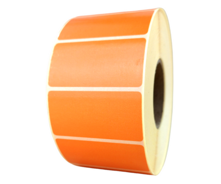 pomarańczowe 50x25 mm etykiety TERMOTRANSFEROWE samoprzylepne 2000 szt.