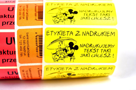 Nadruk - Etykiety papierowe kolorowe 50x25 mm 