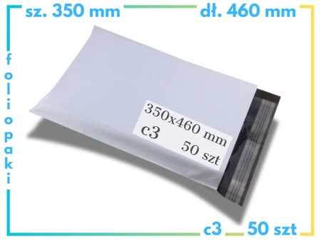 350 x 460 mm foliopaki c3 kurierskie koperty foliowe 50 szt.