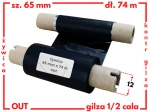 65x74 OUT kalka ŻYWICZNA taśma termotransferowa żywica 55 mm 74 m czarna