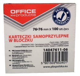 Bloczek karteczek samoprzylepnych żółtych 76x76 mm 100 szt.