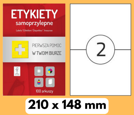 > 2 < 210x145 mm etykiety a4