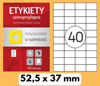 > 40 < 52,5x29,7 mm etykiety a4