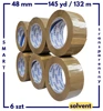 6 szt zgrzewka 145 yd x 48 mm (132 m) KAUCZUK (solvent) taśma pakowa SMART BRĄZOWA 48*132