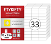 Etykiety 70x25 mm w arkuszach A4 - 3300 etykiet samoprzylepnych uniwersalnych do drukarek biurowych