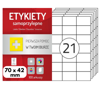 Etykiety 70x42 mm na arkuszach A4 - 2100 etykiet samoprzylepnych uniwersalnych do drukarek biurowych