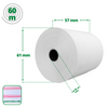 Rolki termiczne 57x60 do kasy fiskalnej 10 szt. 57mm / 60mb